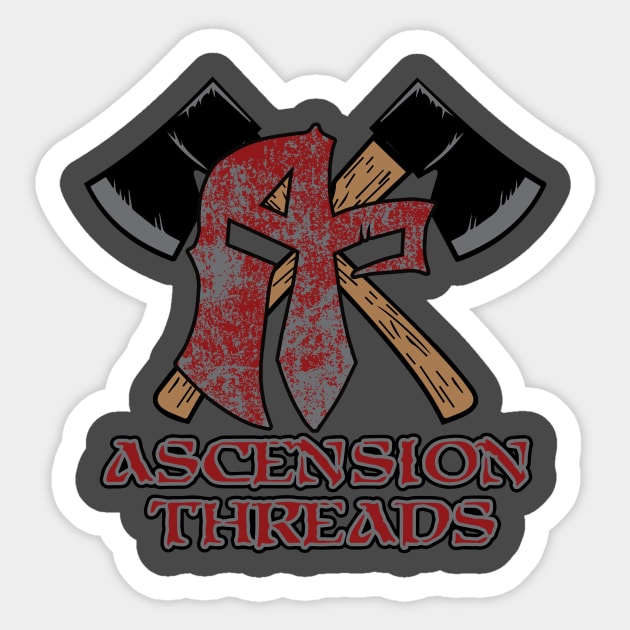 Ascension Threads Cross Axe Sticker by Ascension Threads